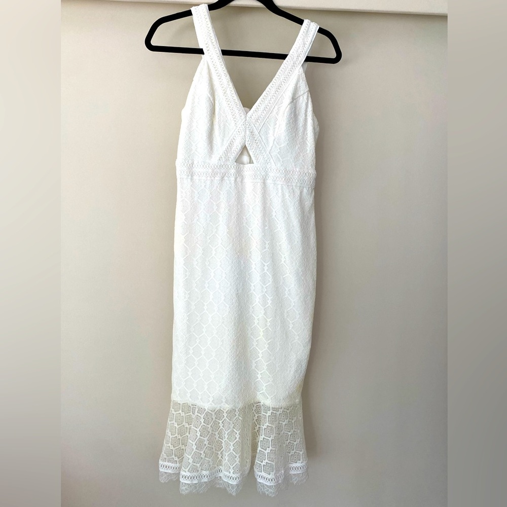 White lace midi dress